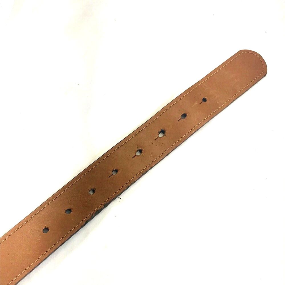 Faux Turquoise Buckle Leather Belt S M Women Concho Silver Brown Western 26-32 - Picture 11 of 14
